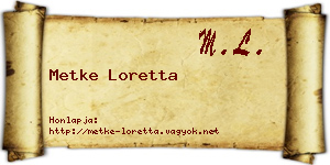 Metke Loretta névjegykártya